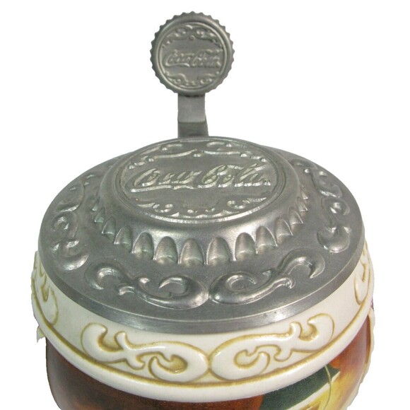 Vtg 1996 Coca Cola "Good Girls and Boys" Christmas Stein Collection w/Lid A 0809 - Picture 4 of 8